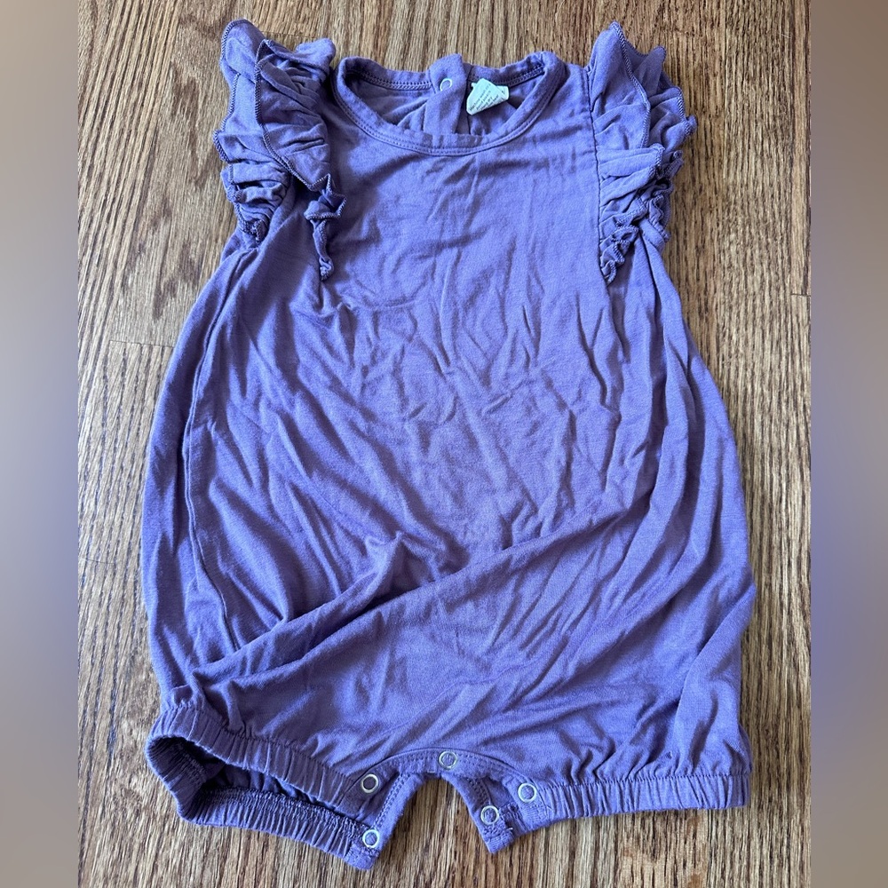 Larkspur Bamboo purple bubble romper 18-24m
